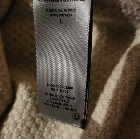 ZADIG & VOLTAIRE Amanda Embroidered Tied-neck Cashmere Jumper Sweater sz L - Picture 4 of 8